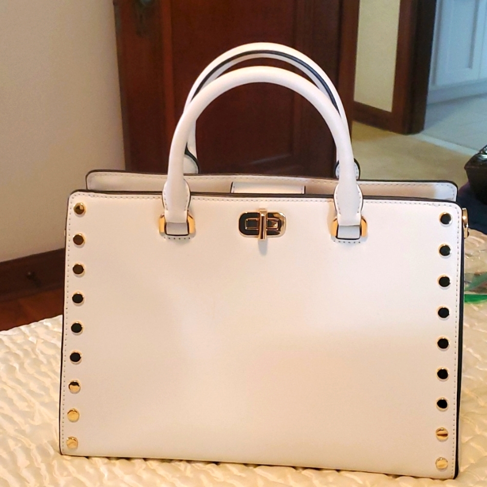 Michael Kors white and gold studded bag